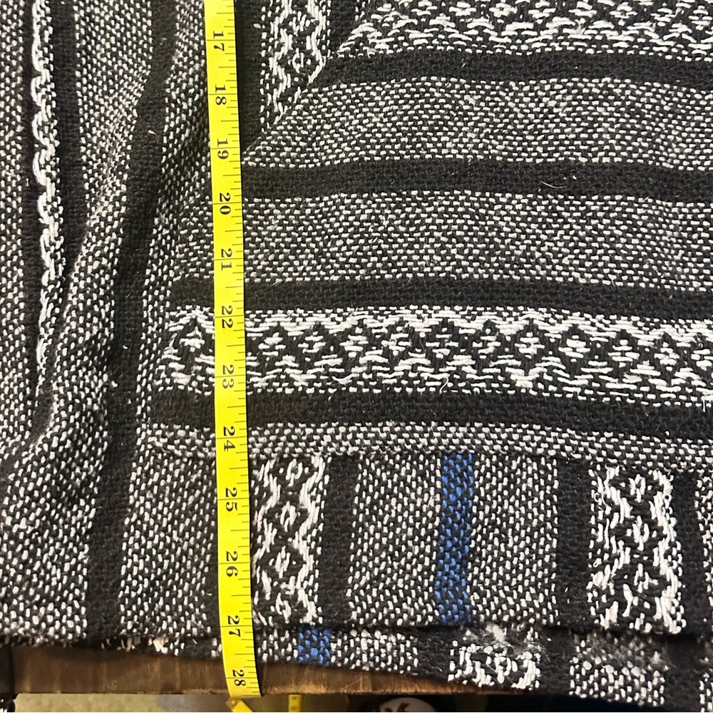 Baja Joe Gray Striped Mexican Baja Hooded Poncho - Small - Picture 7 of 12